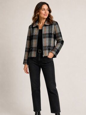 𝅺JONES New York wool blazer plaid pure new wool jacket size 12
